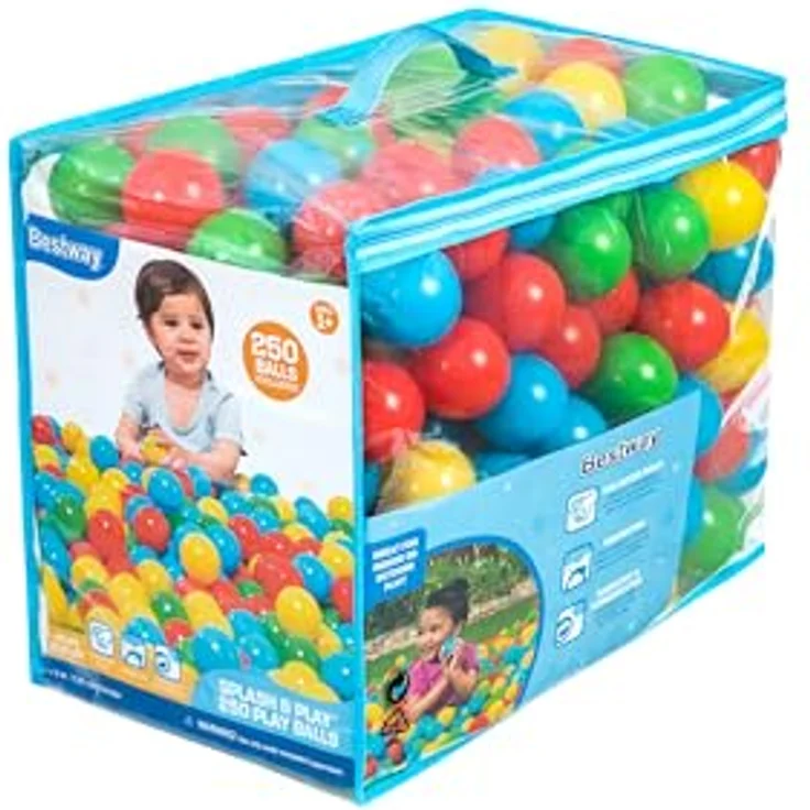 Bestway Splash & Play 250, Bällebälle in vier bunten Farben für Spiel und Lernen – Bild 1