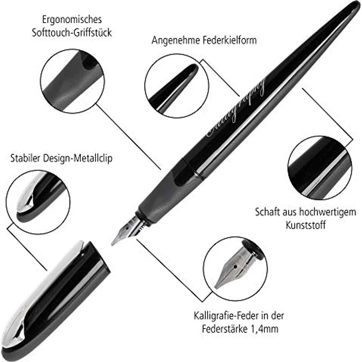 Online INSPIRATION LINE - Master Set, Schreibstifte in natürlicher Bamboo Box mit Schönschreibfüller, Kalligrafie-Feder und 10 Calli.Brush Pens (Mehrfarbig) – Bild 7