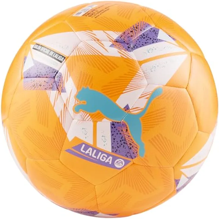 PUMA Orbita LaLiga 1 Hybrid Fußball Größe 5, Fluo Orange Multicolor für Erwachsene