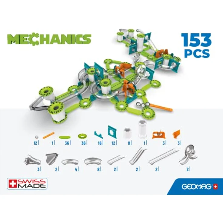Geomag Mechanik & Schwerkraft Starter-Set 153 Stück, Magnetische Konstruktionen, Recycelter Kunststoff – Bild 3