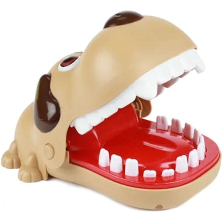 Toi-Toys Bissiger Hund Gesellschaftsspiel mit Kunststoffmaterial, ca. 14,5cm x 9,5cm x 7,5cm, in blau – Bild 5