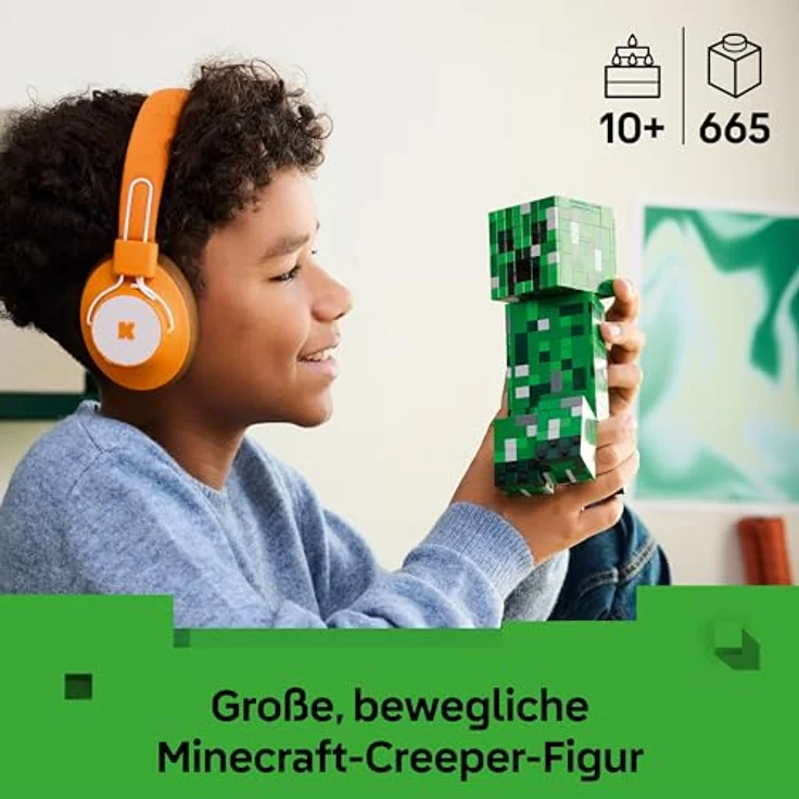 LEGO Minecraft 21276 Der Creeper™ Bausatz, 21 cm große bewegliche Actionfigur mit 665 Teilen und verstecktem TNT-Block – Bild 3