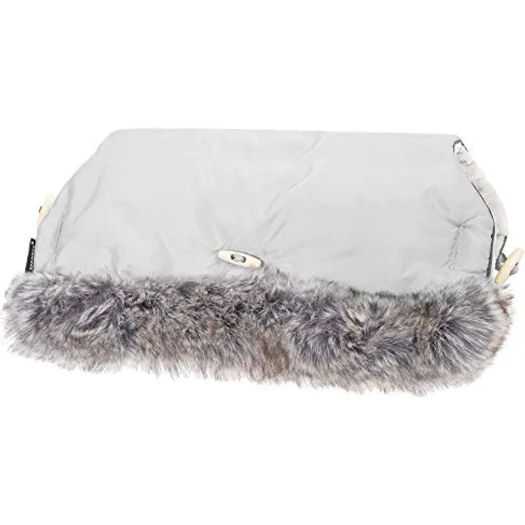 SPRINGOS Kinderwagen Muff, Handwärmer aus Webpelz, wasserabweisend, 45 x 40 cm, Beige, mit Knebelknöpfen für einfache Anpassung