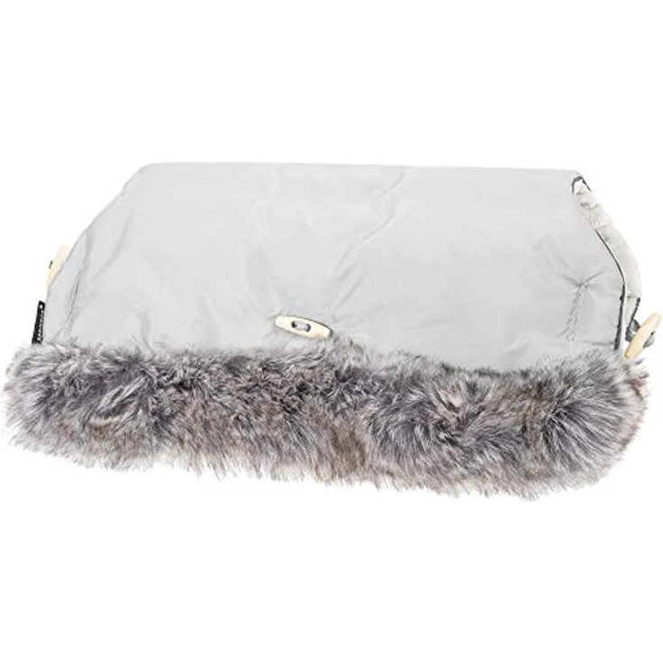 SPRINGOS Kinderwagen Muff, Handwärmer aus Webpelz, wasserabweisend, 45 x 40 cm, Beige, mit Knebelknöpfen für einfache Anpassung – Bild 1