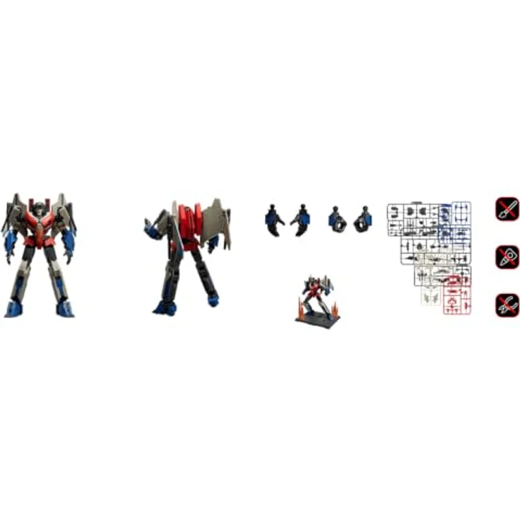 Dickie Blokees Transformers Starscream Bausatz, bewegliche Figur mit 20 Gelenken und beleuchteten Augen, 87 Teile, 12,6 cm – Bild 2
