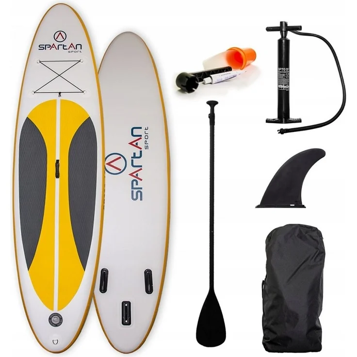 Spartan SUP SPARTAN 300 x 76 x 15 cm, Stand Up Paddle Board bis 130 kg mit Drop-Stitch-Technologie, inkl. Aluminiumpaddel und Tragetasche