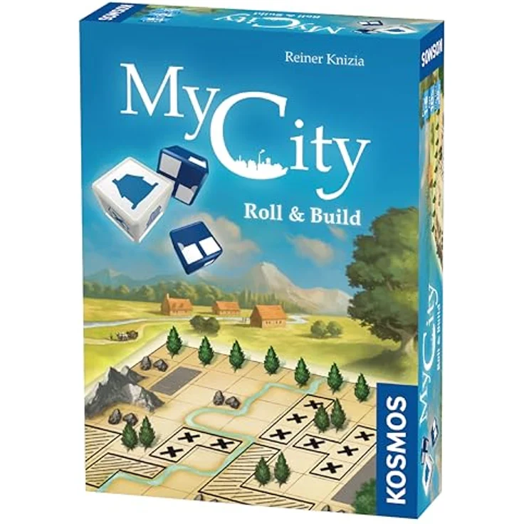 Thames & Kosmos My City Roll & Build, Entscheidungsspiel für 1 bis 6 Spieler, ab 10 Jahren, 12 Episoden, Gold – Bild 1