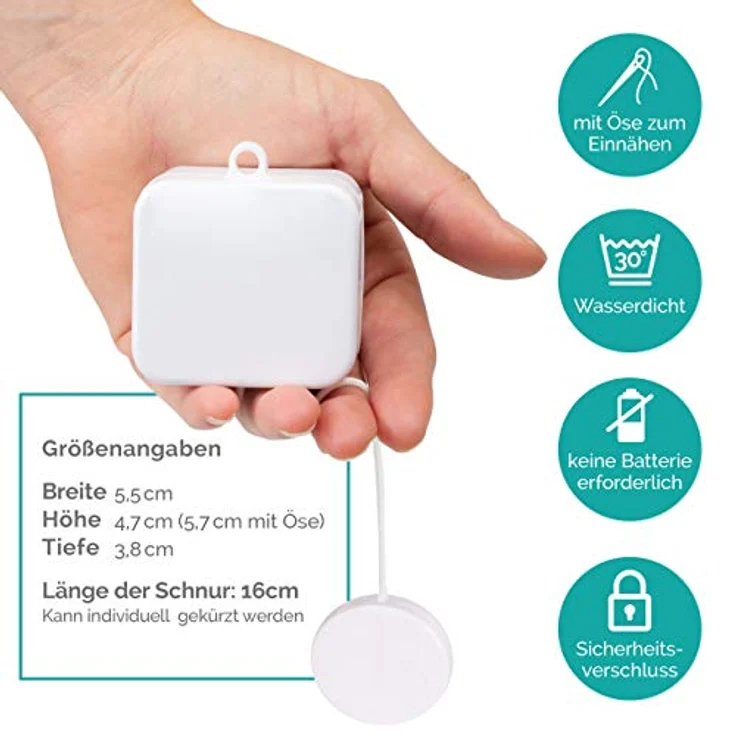 GLÜCKSWOLKE Spieluhr Werk, Ersatz Spielwerk mit 14 Melodien, wasserdicht, inkl. Gratis E-Book mit Nähanleitungen – Bild 2