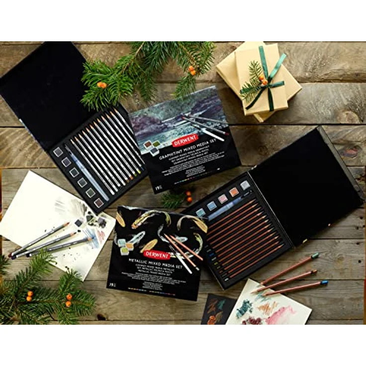Derwent Graphitint Mischtechnik-Farbset, 19er-Set mit weichen Buntstiften und wasserlöslichen Farben in Port, Aubergine, Dark Indigo und mehr, Geschenkbox, ideal zum Zeichnen und Skizzieren, 2305949 – Bild 5