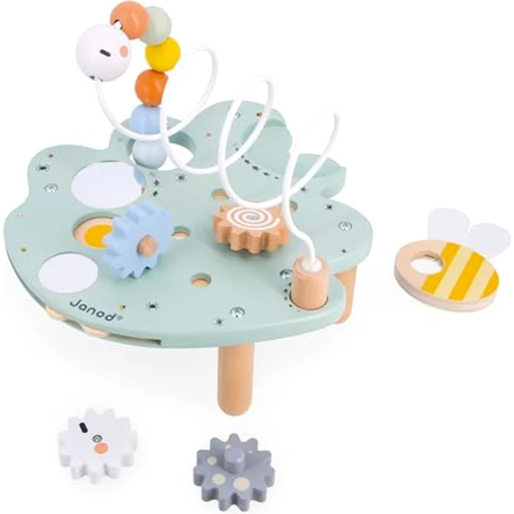 Janod Motorikschleife Aktivitätsblatt, Lernspielzeug für Babys ab 18 Monaten mit 5 Aktivitäten, FSC®-zertifiziert, langlebig – Bild 5