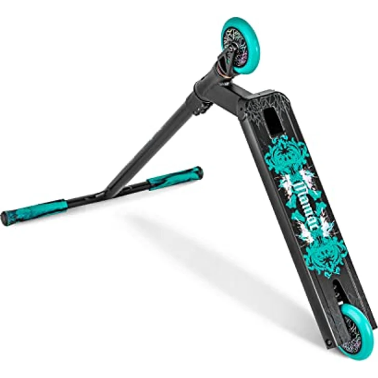Movino Stunt Scooter Maniac, Street-Setup für Fortgeschrittene, Aluminium Box-Cut Deck, Blau/Holo, 110 mm Fullcore-Rollen – Bild 6
