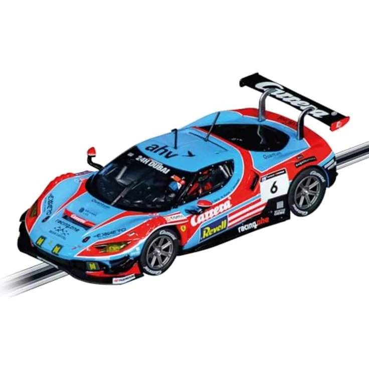 Carrera Evolution 20027800 Autorennbahn mit realistischer Ferrari 296 GT3 Nachbildung, Maßstab 1:32, ab 8 Jahren, offiziell lizenziert