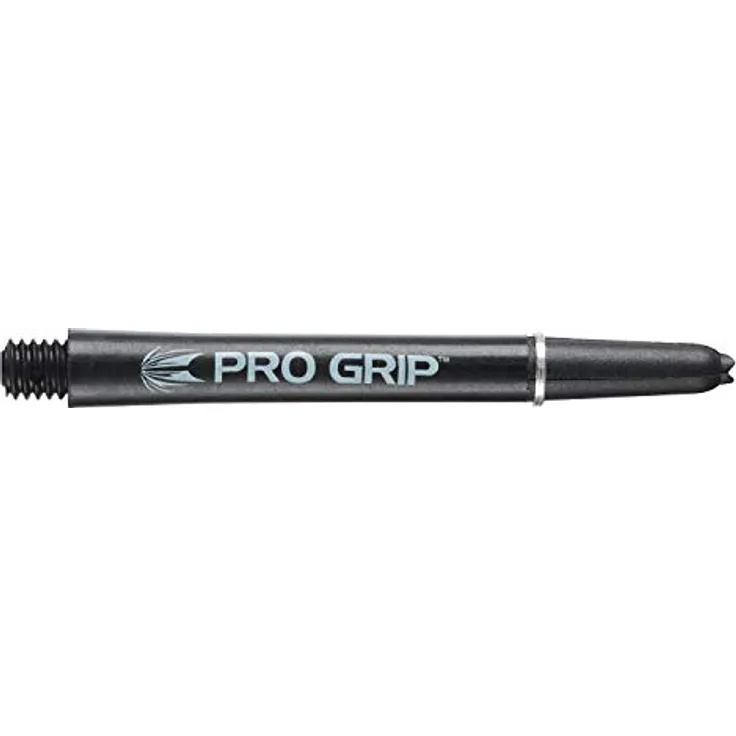 Target Pro Grip Dart Shaft Med 2BA, 48 mm, schwarz, 3 Stück mit Aluminium Pro Grip Rings