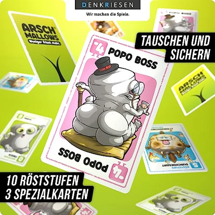 DENKRIESEN - ARSCHMALLOWS® - weniger frisst mehr | ab 2 Spieler | Spiel ab 9 Jahren | Kartenspiel | Geschenkidee | Taktisch & Witzig – Bild 4