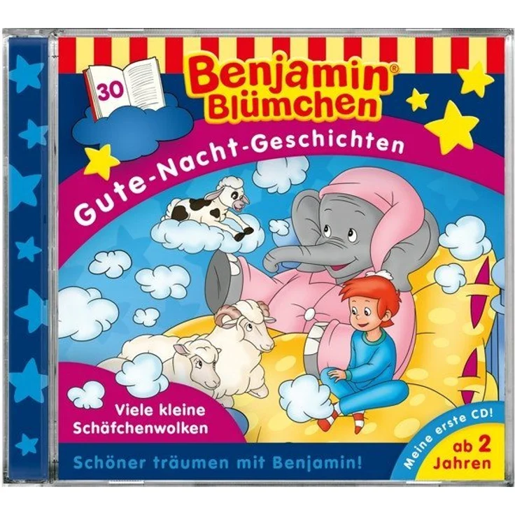 Kiddinx Hörspiel-CD Benjamin Blümchen, Gute-Nacht-Geschichten - Viele kleine Schäfchenw... - Entspannende Einschlafhilfe für Kinder ab 2 Jahren – Bild 1