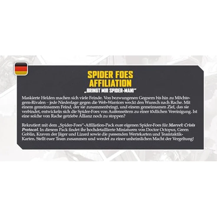 Atomic Mass Games AMGD2109 Marvel: Crisis Protocol - Spider-Foes Affiliation Pack mit 4 Miniaturen von Doctor Octopus, Green Goblin, Kraven der Jäger und Lizard – Bild 5