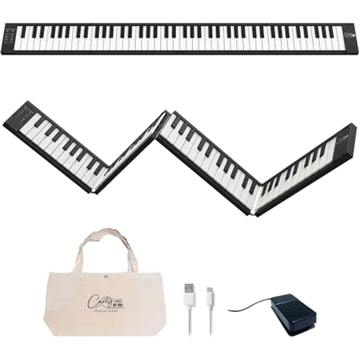 Blackstar Folding Piano, 88 Tasten, tragbares Klavier mit echtem Anschlag, schwarz