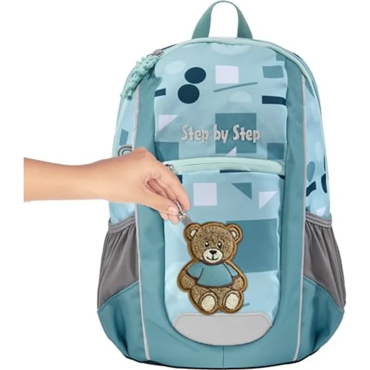 Step by Step KIGA Maxi Rucksack-Set „Teddy Carlo“, blauer Mini-Rucksack mit ergonomischem Design, 10 l, höhenverstellbarem Brustgurt und separatem Innenfach, für Kinder ab 3 Jahren – Bild 5
