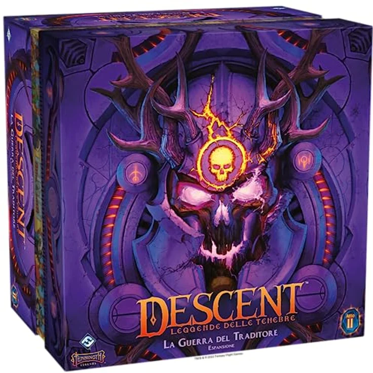 Asmodee - Descent, Legenden der Finsternis: Der Krieg des Verräters - Erweiterung des Brettspiels, 1-4 Spieler, 14+ Jahre - Italienische Sprache - Kollaborativer Dungeon-Crawler mit 16 Missionen und individuellen Heldenrolle – Bild 1