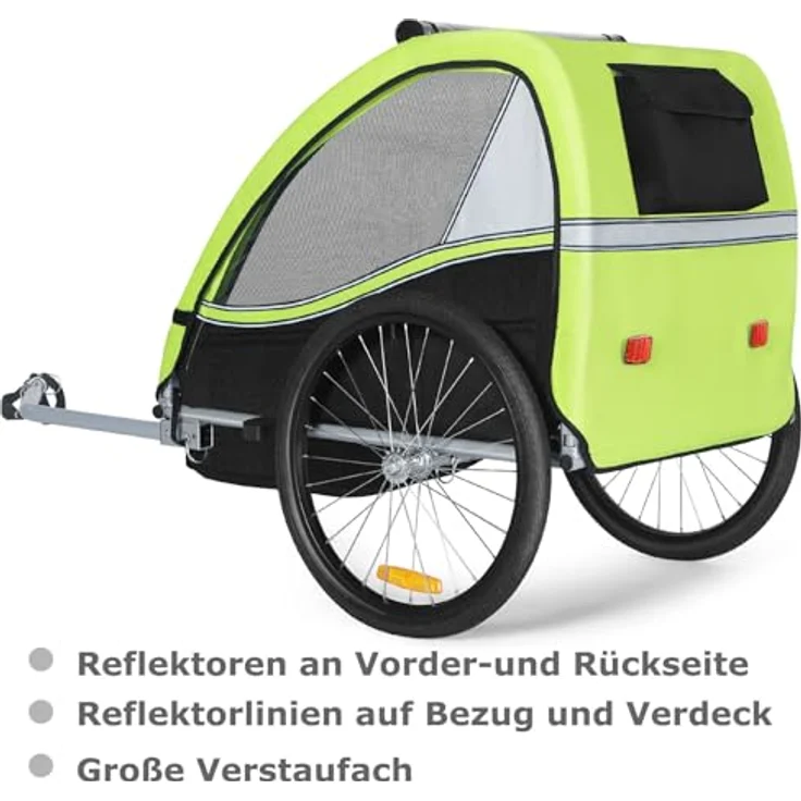 TIGGO Fahrradkinderanhänger Tiggo VS Kinderanhänger Fahrradanhänger für 1 oder 2 Kinder, Stahlrahmen, UV-Schutz, Sicherheitsgurtsystem, 20-Zoll-Räder – Bild 3