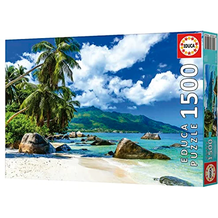 Educa 1500 Teile Puzzle "Seychellen", Landschaftspuzzle mit Palmen, Meer und Strand, für Erwachsene und Kinder ab 14 Jahren – Bild 4