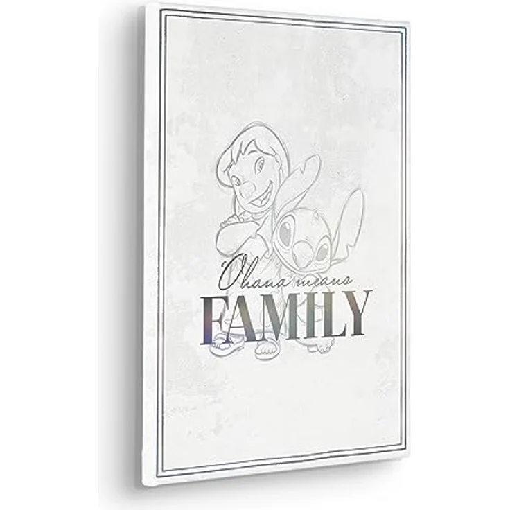 Komar Disney Keilrahmenbild Lilo & Stitch Family Goals, 30 x 40 cm, Echtholzrahmen aus Kiefer, kindersicher, FSC-zertifiziert – Bild 1
