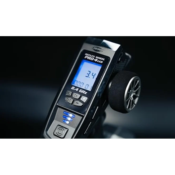 Carson 500500121 FS 4K Reflex Wheel Pro 4 LCD, 4-Kanal Fernsteuerung inkl. Brushless-Set + 6kg Servo, schwarz – Bild 3