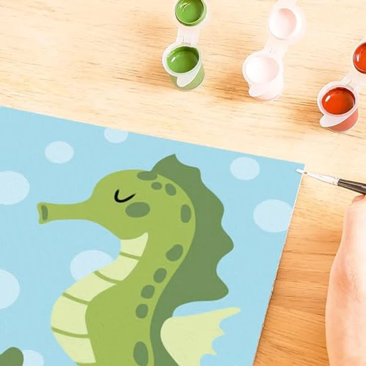 Ravensburger Malen nach Zahlen CreArt, Fröhliches Seepferdchen, Acrylfarben inklusive, Made in Europe, FSC® - schützt Wald - weltweit – Bild 8