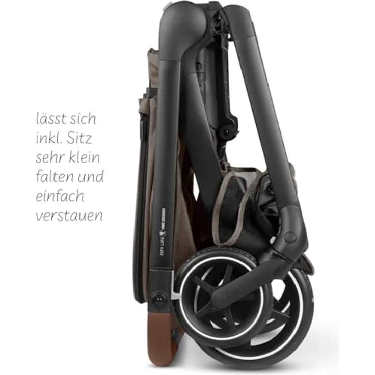 ABC Design City Life Kinderwagen / Buggy, leichter Kombikinderwagen mit 5-Punkt-Gurt, höhenverstellbarem Teleskopgriff und UV-Schutz 50+, Farbe: Nature – Bild 13
