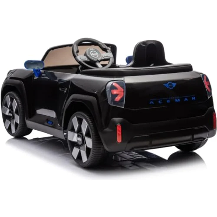 Vrooomy MINI Aceman Kinder Elektroauto 12V, mit Fernbedienung, Black, für 1 bis 5 Jahre, Sicherheitsgurte, MP3-Player, Soft-Start-Funktion, 2 Motoren – Bild 7