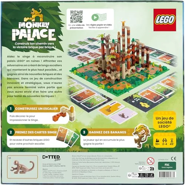Asmodee Lego Monkey Palace, offizielles Gesellschaftsspiel für 2-4 Spieler, Bananenpunkte sammeln und bauen, ab 10 Jahren, 45 min Spielzeit – Bild 3