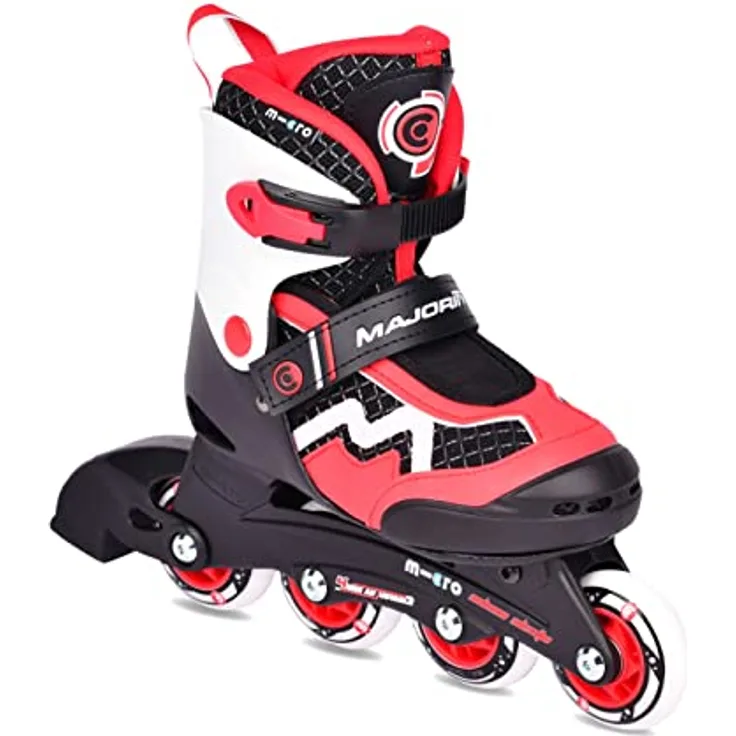 Micro Mobility Majority Red Kinder Rollerskates aus Polypropylen in der Farbe Rot-Weiß-Schwarz, Größe: 27-30, MIS0011