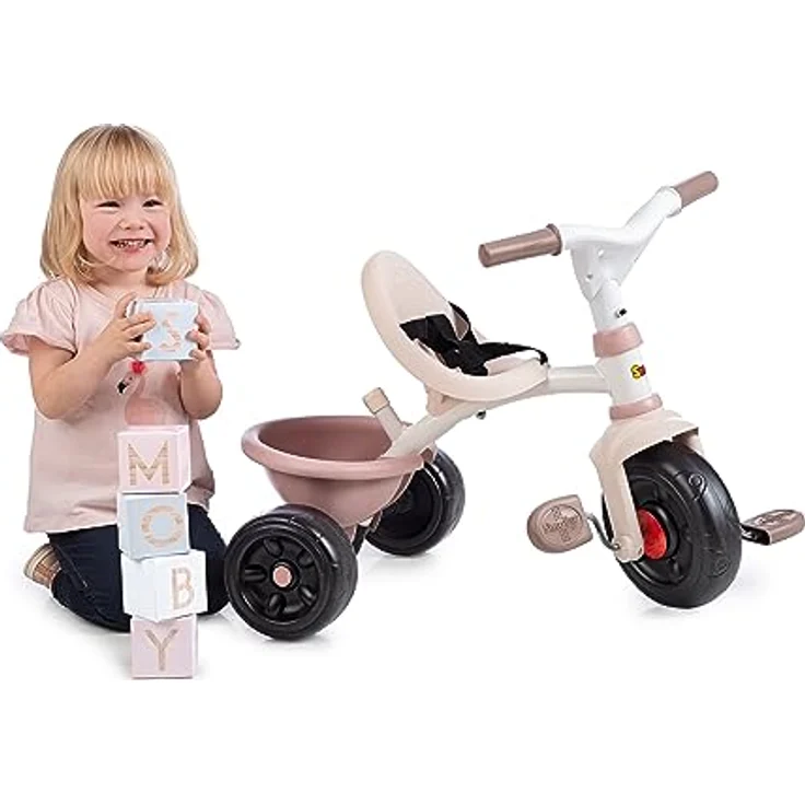 Smoby Dreirad Be Fun Rosa, Mitwachsendes Dreirad mit Sicherheitsgurt und ergonomischem Sitz – Bild 4