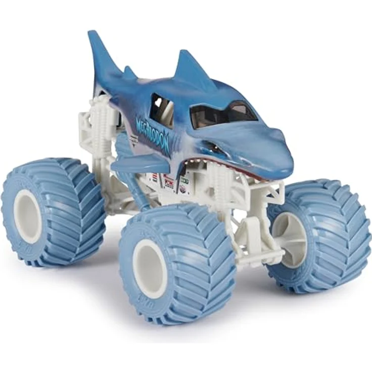 Monster Jam Megalodon, Offizieller Monster Truck im Maßstab 1:24 mit funktionierender Federung und Gummi-BKT-Reifen, Kinderspielzeug für Jungen und Mädchen ab 3 Jahren – Bild 2