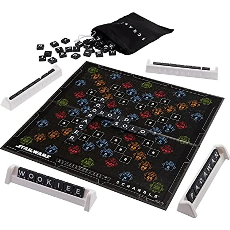 SCRABBLE Star Wars Edition Familienbrettspiel mit Galaxie-Karten & Spacecraft Mover Pieces Star Wars Glossar, ideales Geschenk für Teen Adult oder Familienspiel Nacht ab 10 Jahre & älter – Bild 2