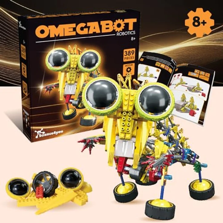 Science4you Robotics Omegabot, Roboterbaukasten mit 389 Teilen, STEM Lernspielzeug für Kinder ab 8 Jahren, motorisierter Baukasten – Bild 2