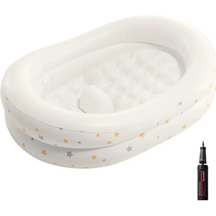 Intex Starry Baby Bath 48523NP, aufgeblasen 89cm x 66cm x 25cm, gepolsterte Oberfläche, inkl. Handpumpe und Ablaufstopfen, für 0–12 Monate – Bild 1