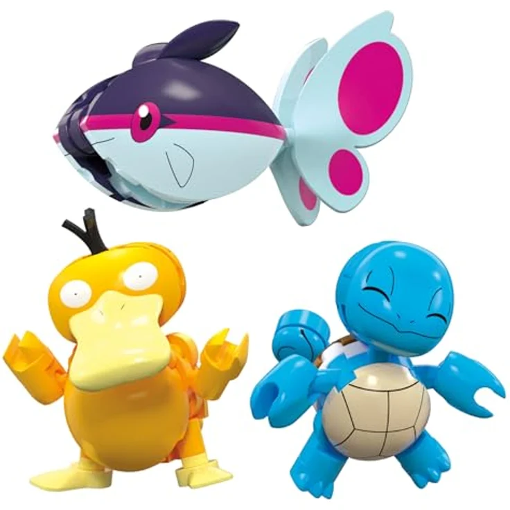 Mattel MEGA Pokémon Actionfigur-Bauspielzeug, Wasserabenteuer mit 319 Teilen und beweglichem Schiggy, Enton und Finneon, für Kinder, HXF79 – Bild 5