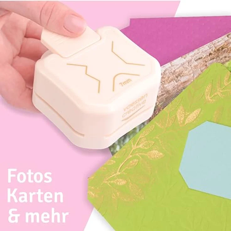 Vaessen Creative 2137-093 3-in-1 Eckenstanzer, für Scrapbooking und DIY Projekte, abgerundete Ecken in drei Varianten, hochwertige Verarbeitung aus Metall und Kunststoff – Bild 2