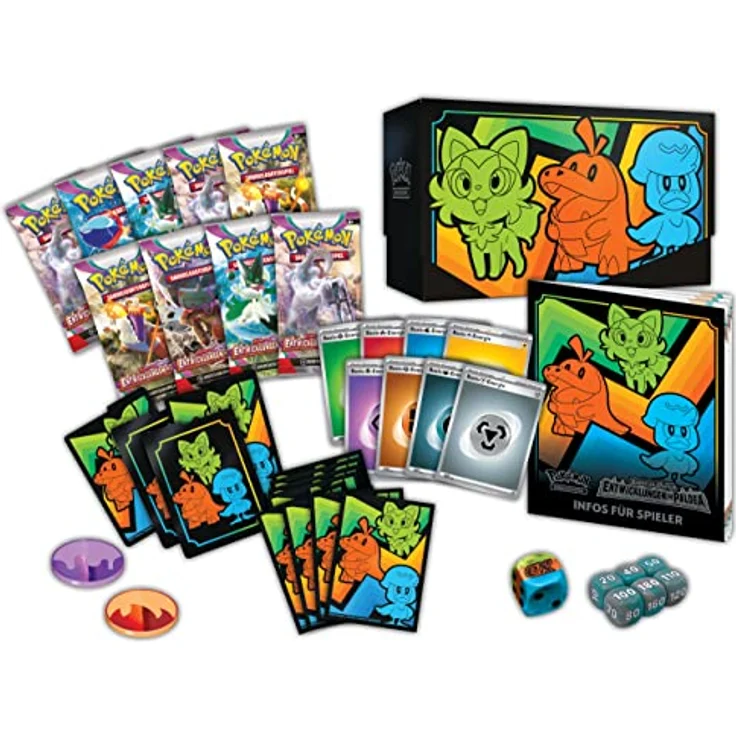 Pokémon-Sammelkartenspiel: Top-Trainer-Box Karmesin & Purpur – Entwicklungen in Paldea (9 Boosterpacks & Premium-Zubehör) – Bild 5