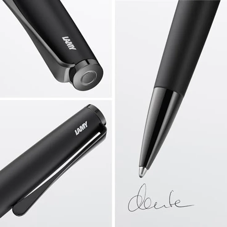 Lamy Kugelschreiber Studio LX, Edelstahl mit mattem schwarzen Softlack-Finish, nachfüllbar, M-Feder – Bild 2