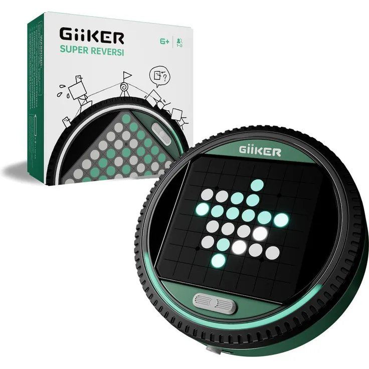GiiKER Super Reversi, Elektronisches Strategie-Spiel mit KI-Gegner, Magnetisch & Reisespiel, Lichtgeführte Züge - 3 Spielmodi für Solo und Duell