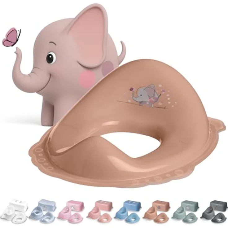DOCARI Toilettensitz Kinder, Klositz Aufsatz ergonomisch, rutschsicher, Elefant rosa für komfortables Toilettentraining ab 2 Jahre – Bild 1