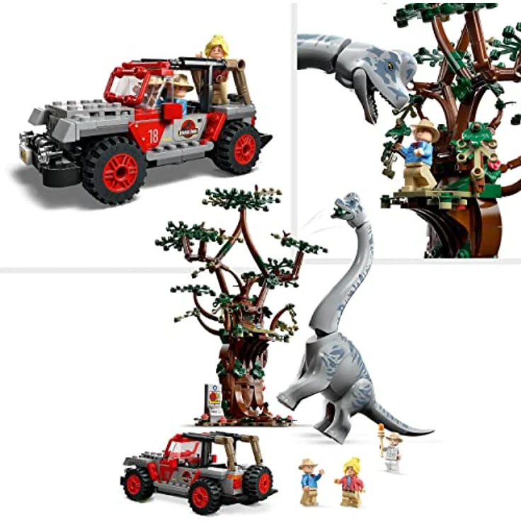 Lego 76960 Jurassic Park Entdeckung des Brachiosaurus, Dinosaurier Spielzeug mit Figur und Jeep, Sammler-Set zum 30. Jubiläum, für Jungen und Mädchen – Bild 3