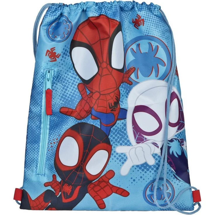 Spiderman Turnbeutel, Sportbeutel für Kinder mit Spidey-Design, 41 x 33 cm, 100% Polyester