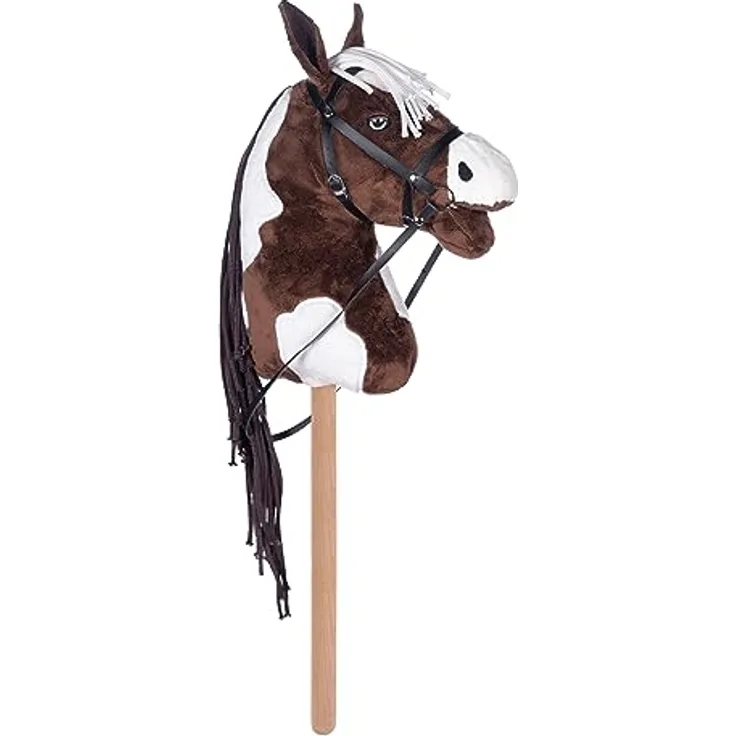 HKM Steckenpferd Hobby Horse, abnehmbare Trense, robust und langlebig, Farbe: Braun - Stern