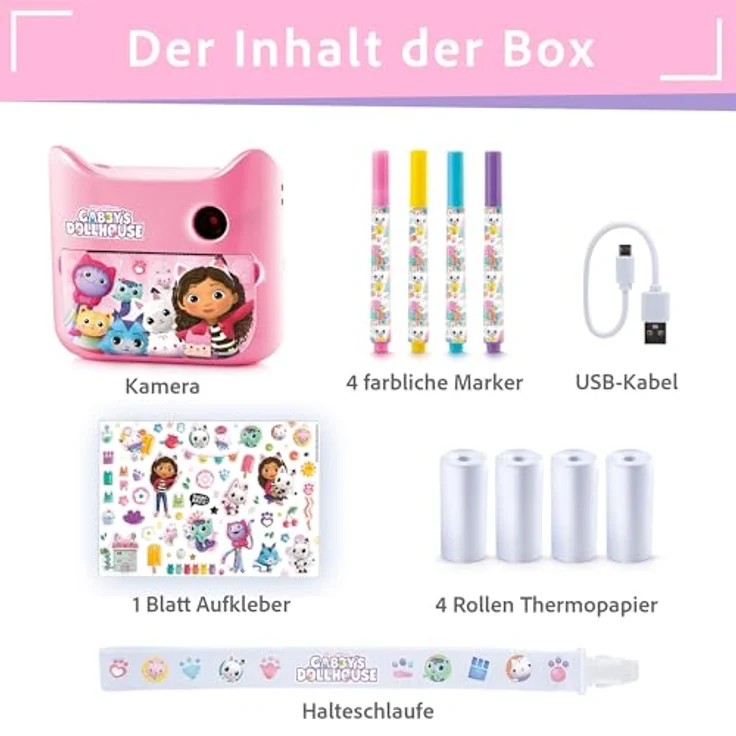 Canal Toys Gabby's Dollhouse, Digitalkamera mit Sofortdruck, multilingual, für Kinder ab 4 Jahren, 250 Fotos, individuell gestaltbar – Bild 8