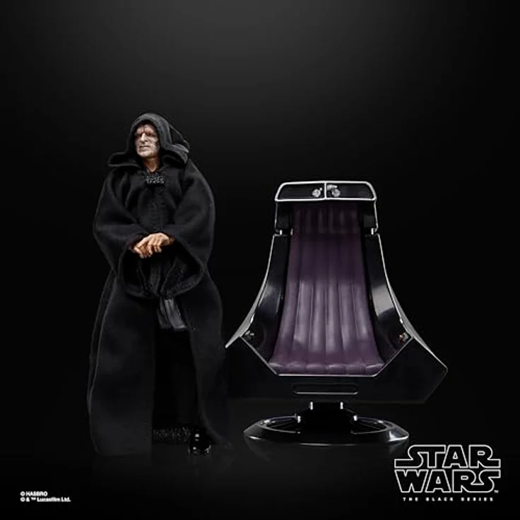 Star Wars The Black Series Imperator Palpatine & Thron, 15 cm Action-Figur mit 5 Accessoires, beweglich, Fensterschachtel-Verpackung – Bild 5