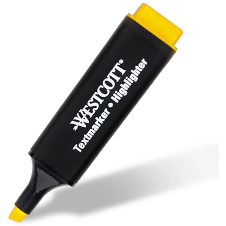 Westcott Textmarker 4 Stück in Grün, Gelb, Orange, Pink | 4er Pack Highlighter Marker in leuchtenden Farben | 2-5 mm Strichstärke | Premium Tinte aus Deutschland | E-744249 00 – Bild 2