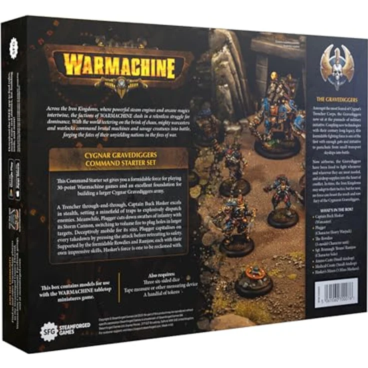 Steamforged Games Warmachine: Cygnar Gravediggers Command Starter, Brettspiel mit Captain Buck Hasker und Charaktereinheit The Rowdies – Bild 2